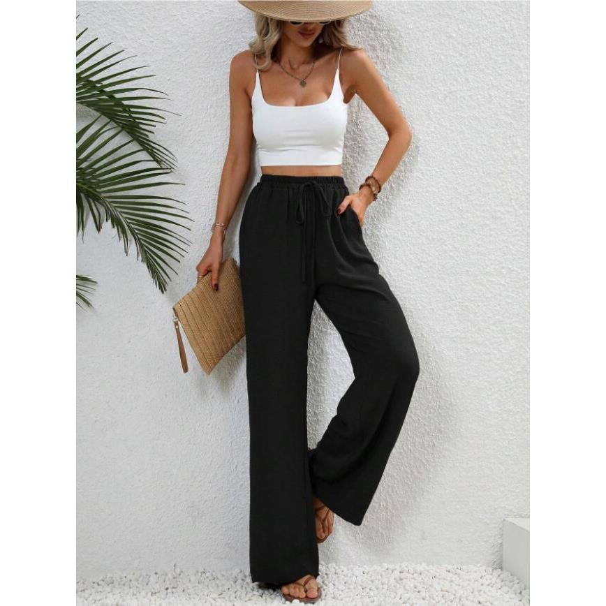 Maya | Classic High Waist Wide Leg Trousers