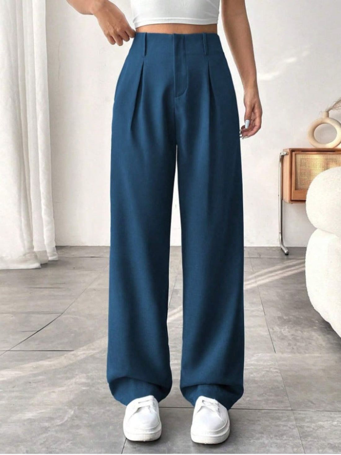 Anna | Elegant Pleated Wide-Leg Office Trouser