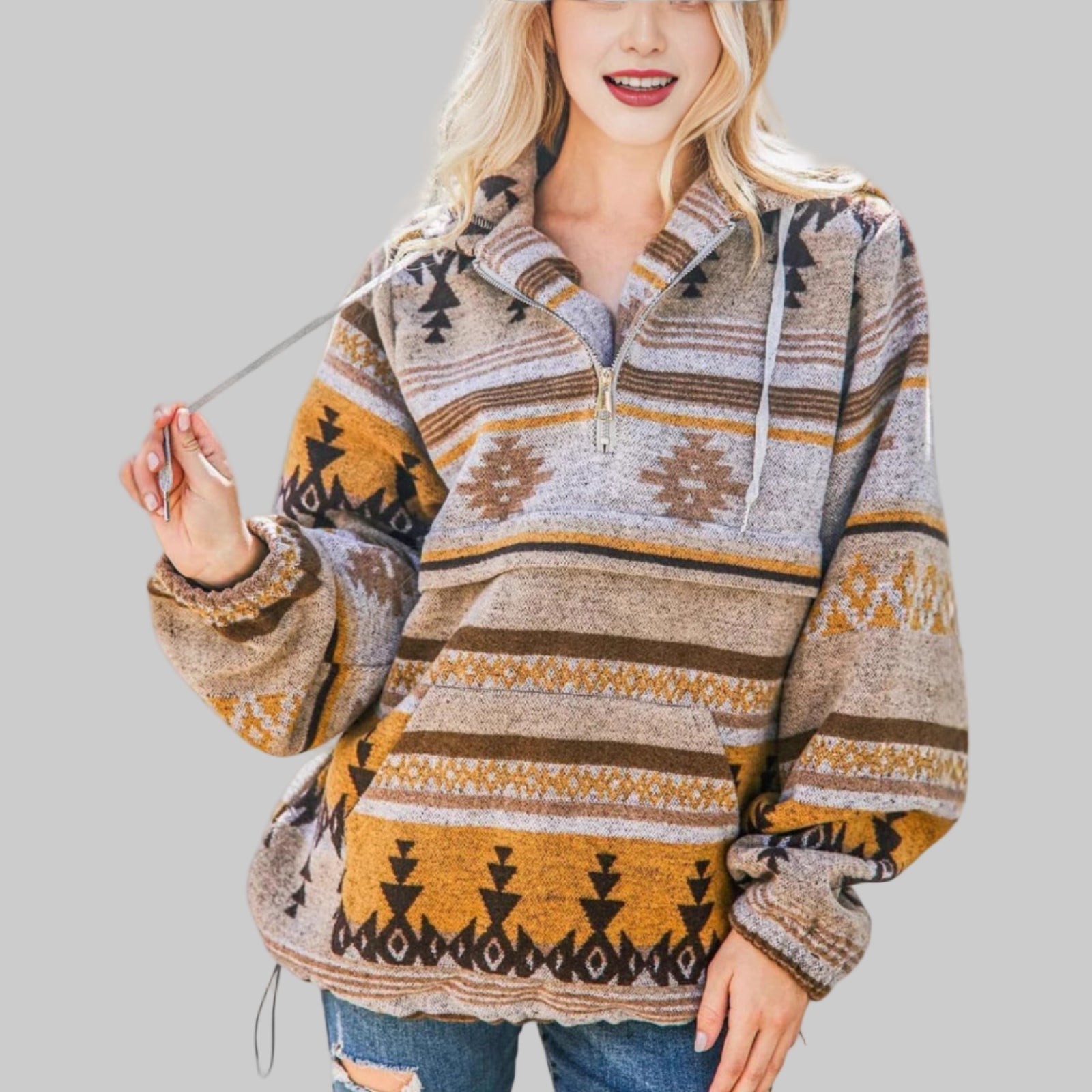 Bailey | Comfy Oversized Zip Up Long Sleeve Hoodie Sweatshirt