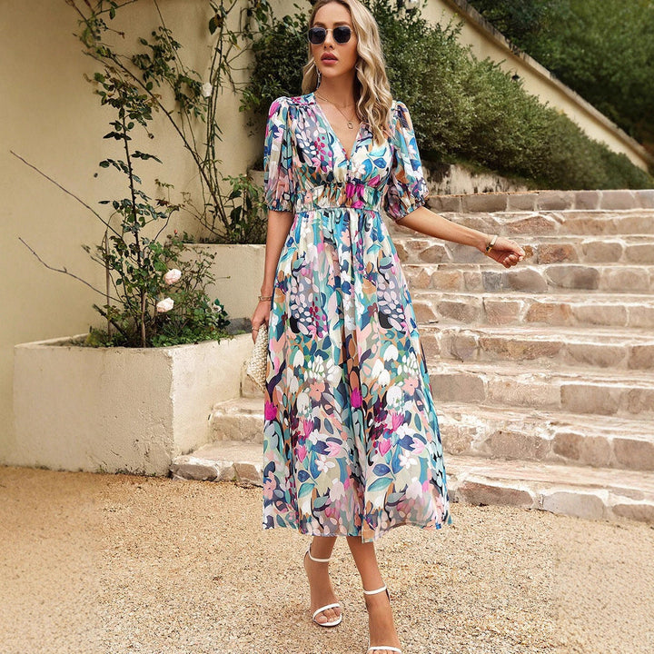 Lucie | Elegant Comfort Floral Midi Dress