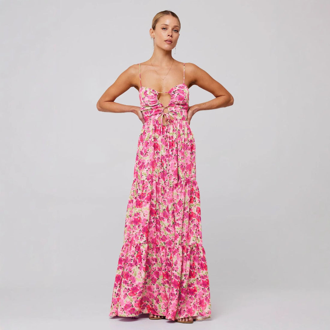 Marsha | Chic Sleeveless Cross Tie-Up Front Summer Maxi Dress