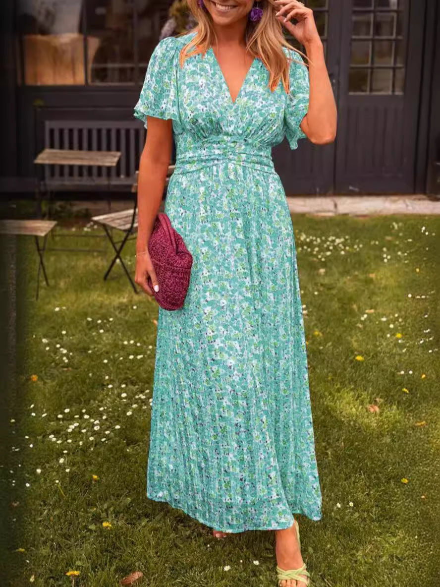 Emmeline | Floral V-Neck Midi Dress