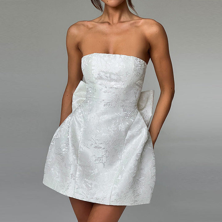 Caroline | Elegant Strapless A-Line Tube Dress