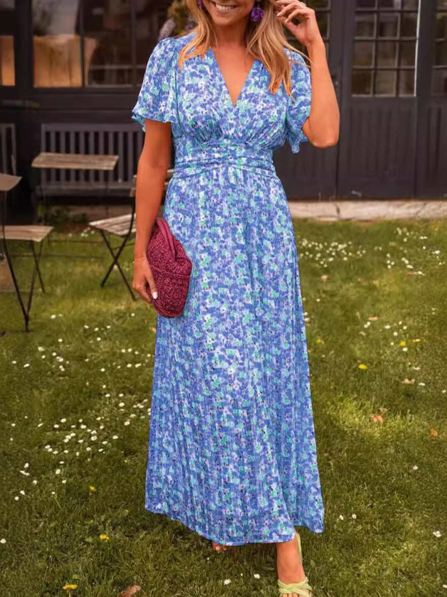 Emmeline | Floral V-Neck Midi Dress