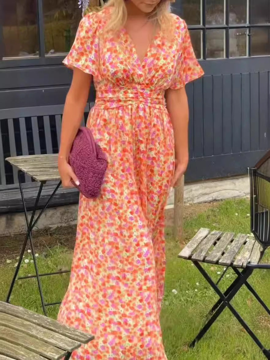 Emmeline | Floral V-Neck Midi Dress