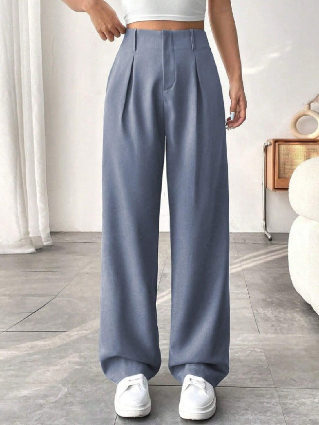 Anna | Elegant Pleated Wide-Leg Office Trouser