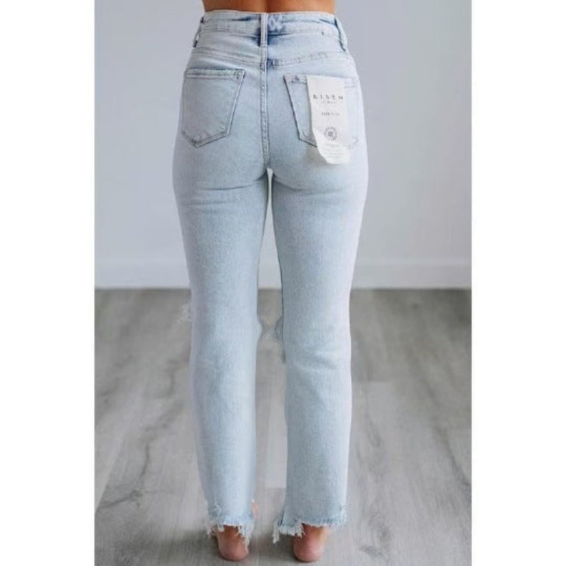 Kaitlyn | Casual Washed Slim-Fit Ripped Jeans