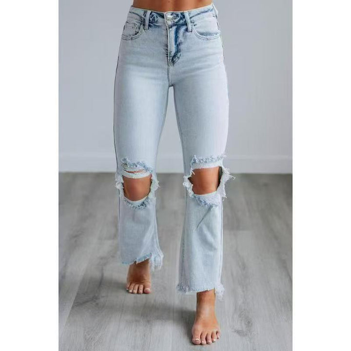 Kaitlyn | Casual Washed Slim-Fit Ripped Jeans