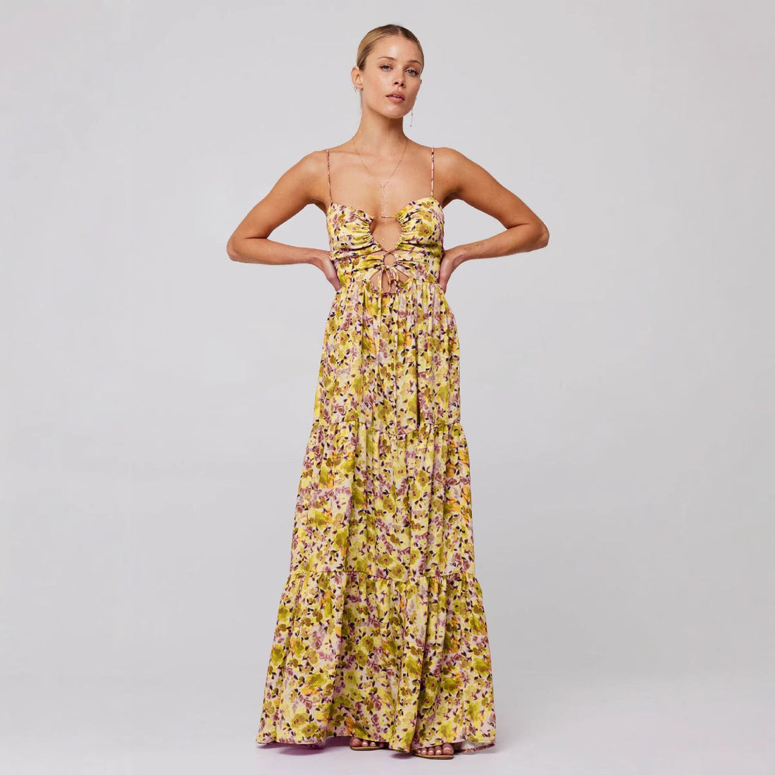 Marsha | Chic Sleeveless Cross Tie-Up Front Summer Maxi Dress