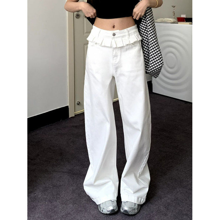 Kylie | Elegant Lace-Trimmed Wide-Leg Jeans