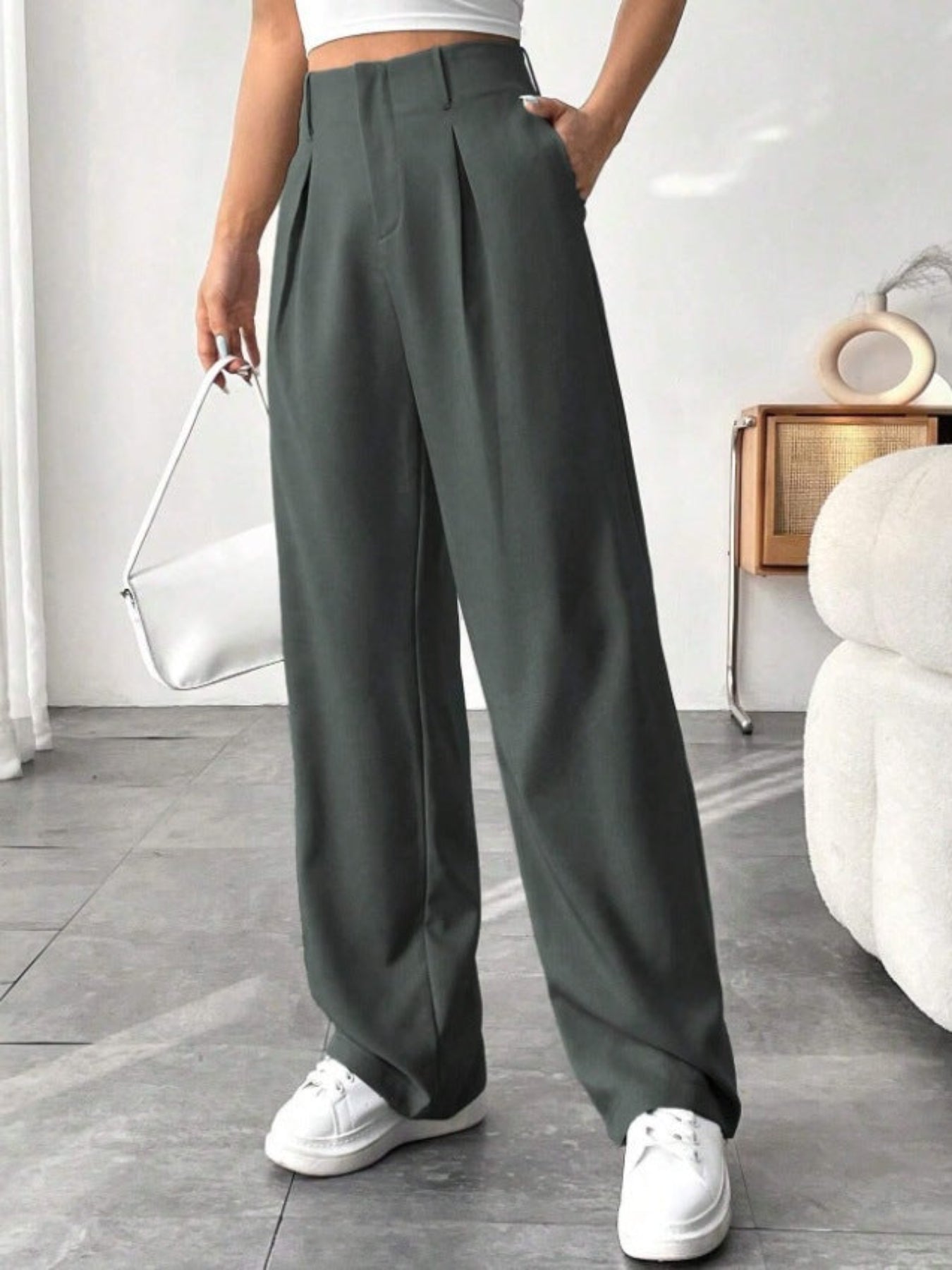 Anna | Elegant Pleated Wide-Leg Office Trouser