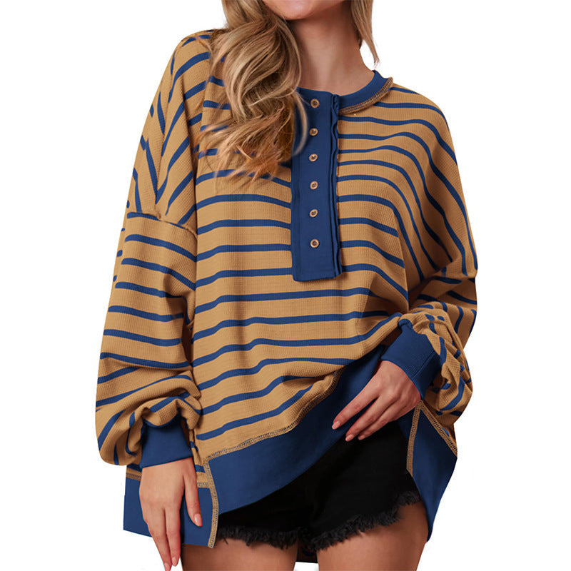 Leslie | Casual Oversized Striped Long Sleeve Sweatshirt