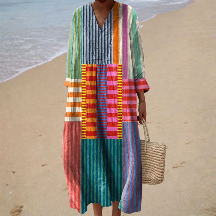 Serena | Colourful Printed Midi Dress