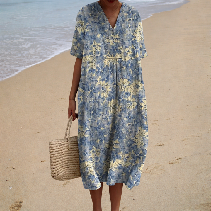 Vivienne | Elegant V-Neck Summer Dress