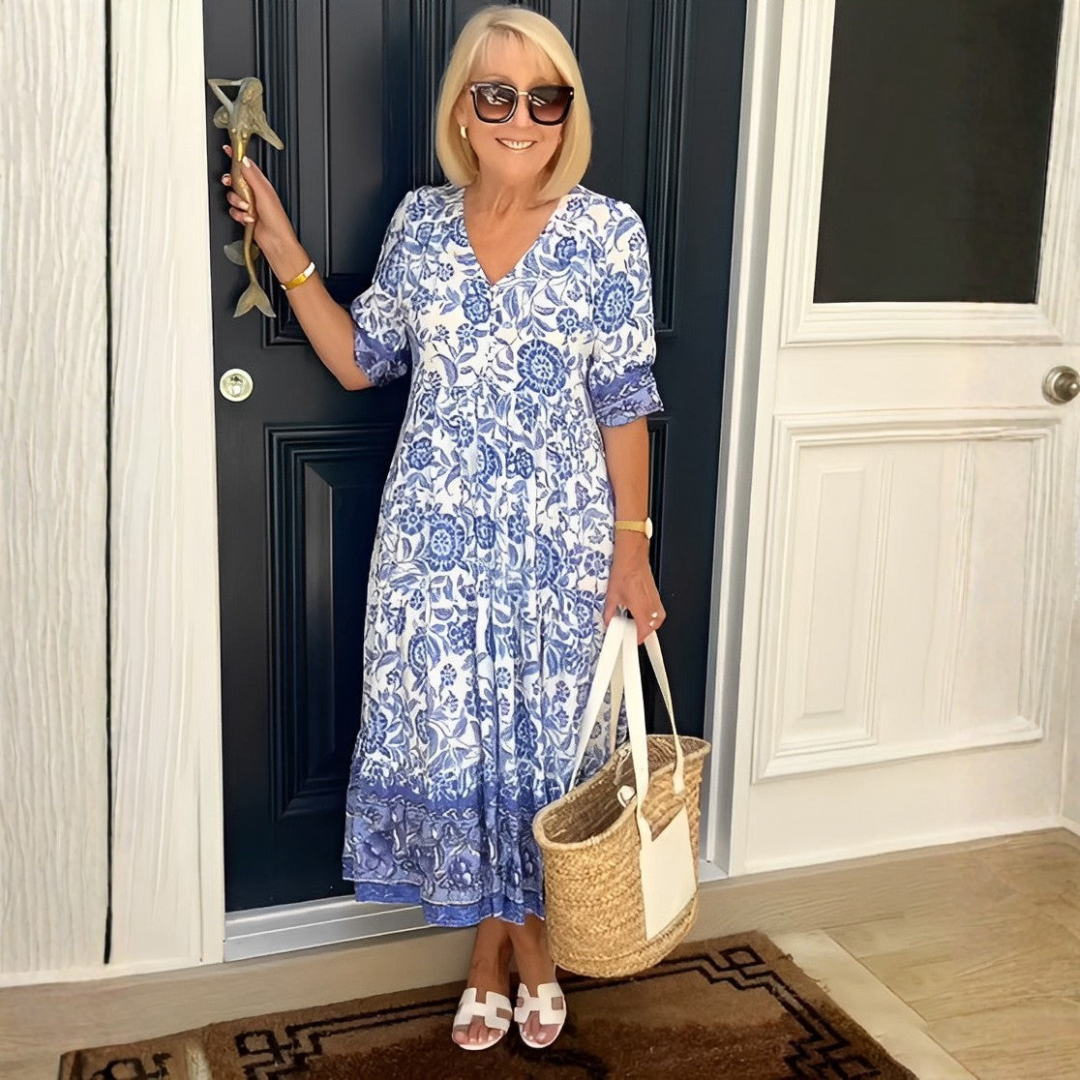 Evelyne | Floral V-Neck Dress