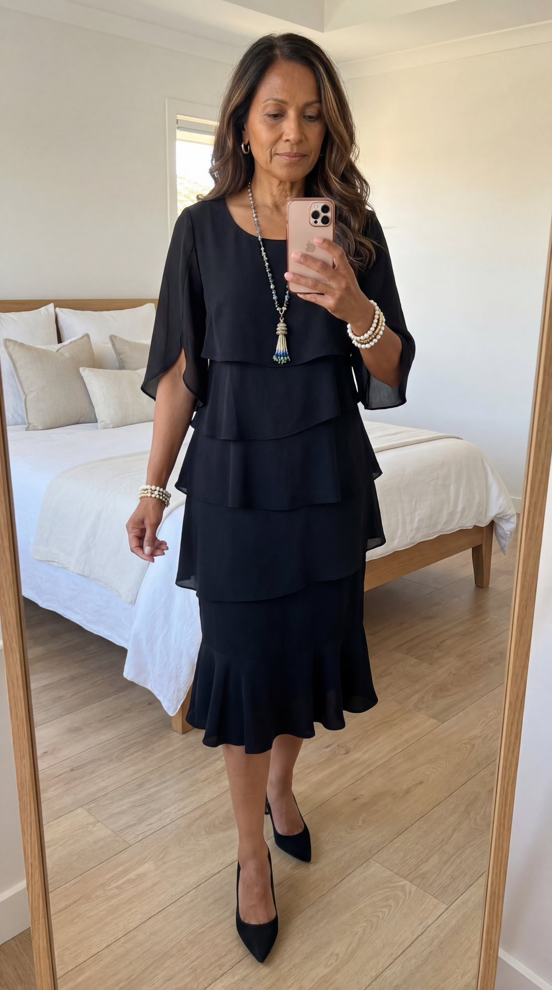 Lily | Tiered Ruffled Midi Dress