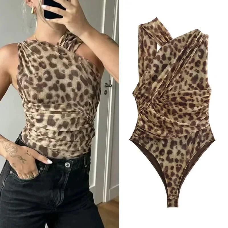 Sienna | Bold Mesh Leopard Print Bodysuit