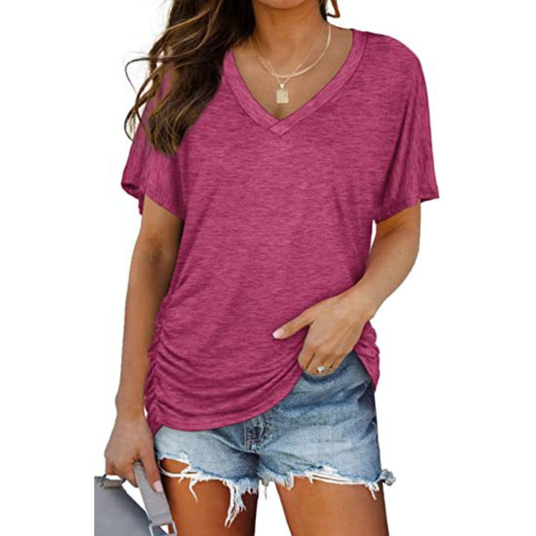 Kiana | Classic V-Neck Loose Fit Shirt