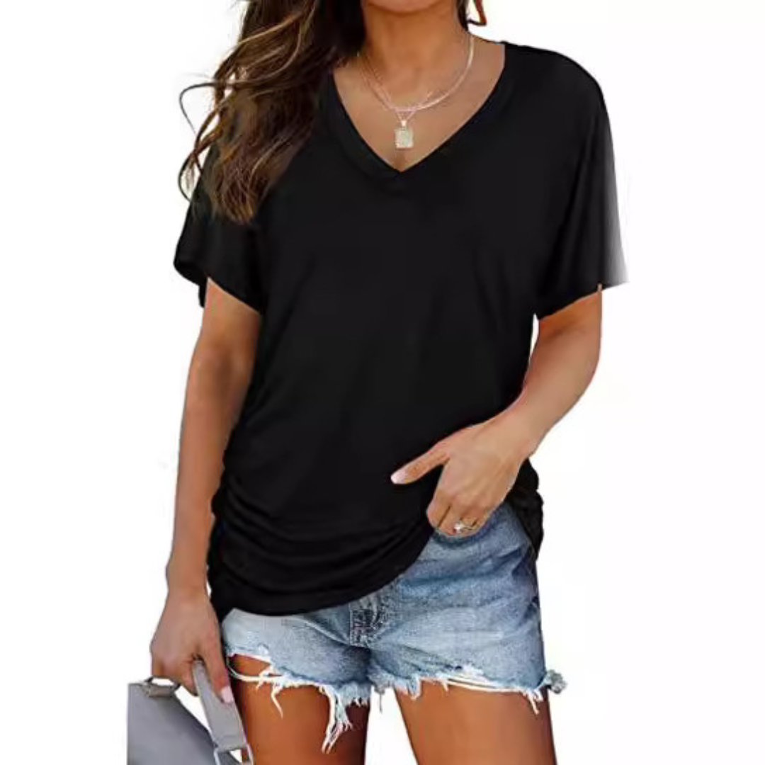 Kiana | Classic V-Neck Loose Fit Shirt