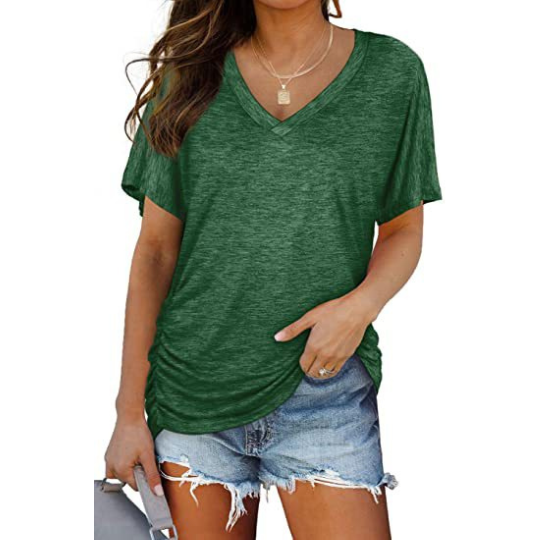 Kiana | Classic V-Neck Loose Fit Shirt