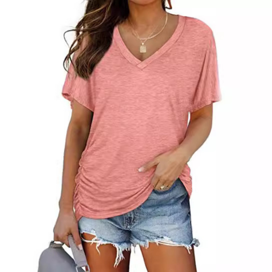 Kiana | Classic V-Neck Loose Fit Shirt