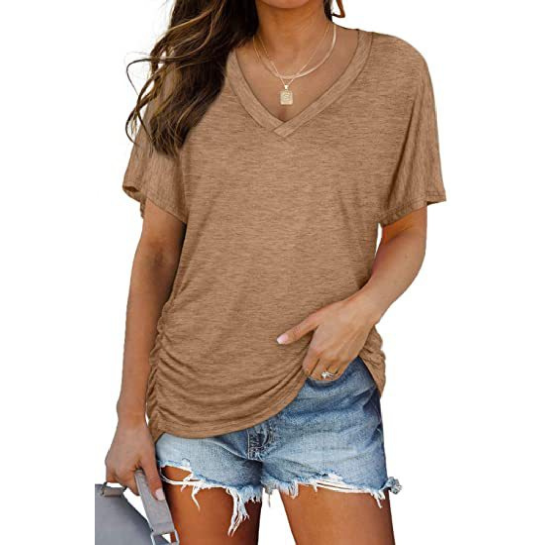 Kiana | Classic V-Neck Loose Fit Shirt
