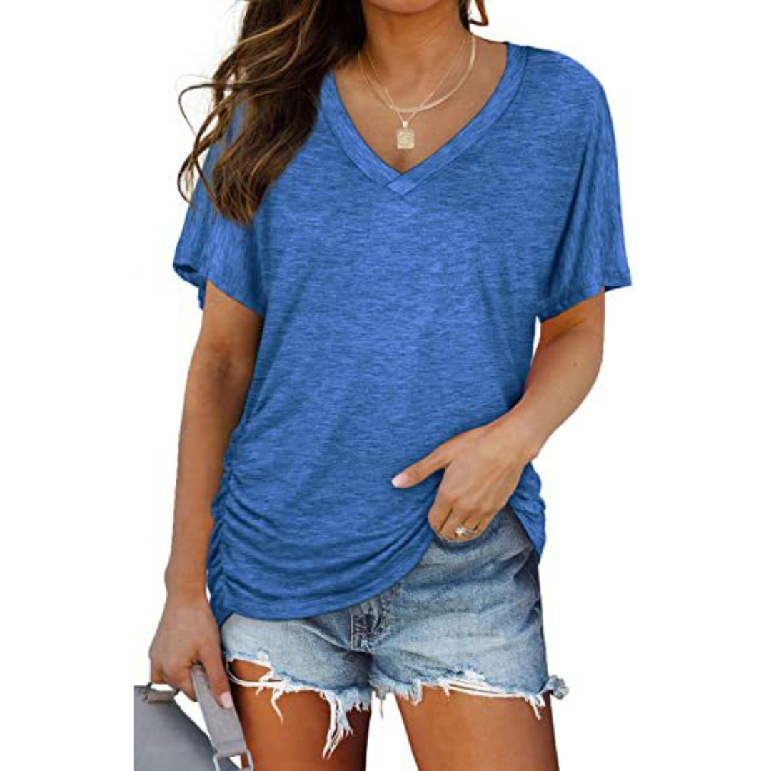 Kiana | Classic V-Neck Loose Fit Shirt
