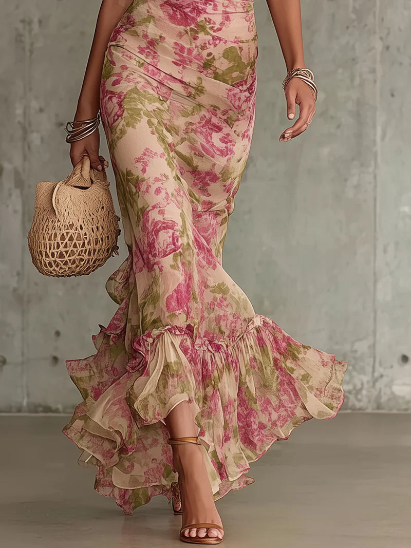 Elora | Vintage Rose Maxi Dress