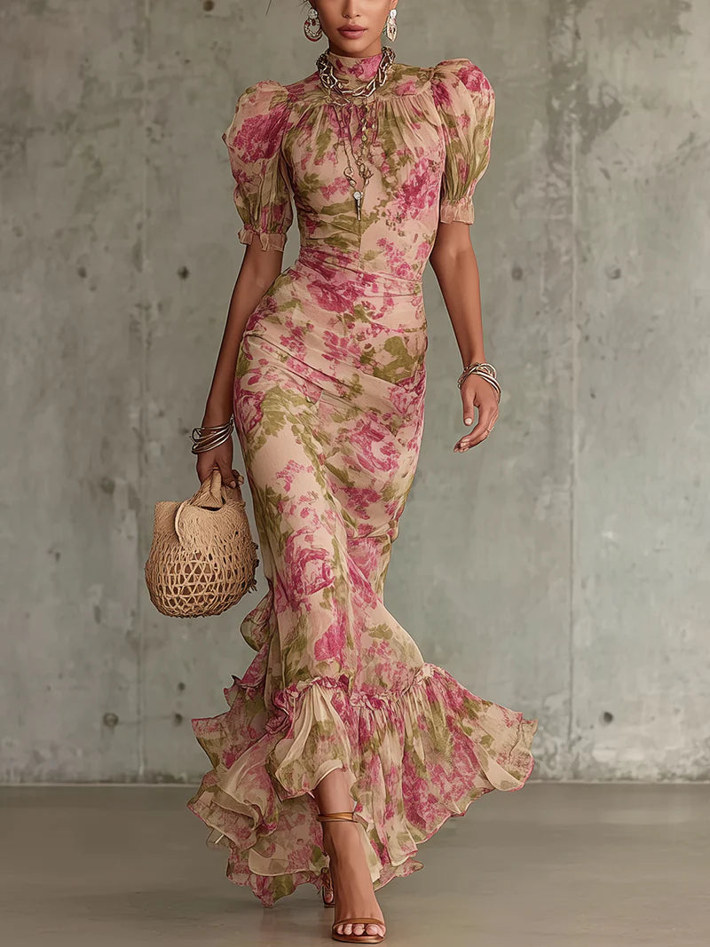 Elora | Vintage Rose Maxi Dress
