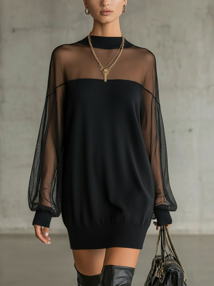 Vivienne | Mesh Sleeve Mini Dress