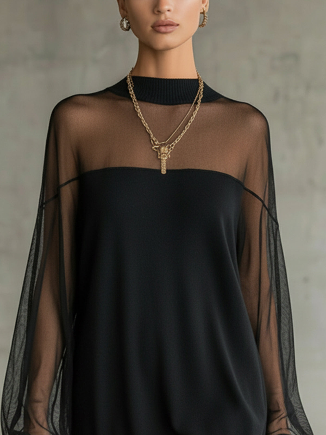 Vivienne | Mesh Sleeve Mini Dress