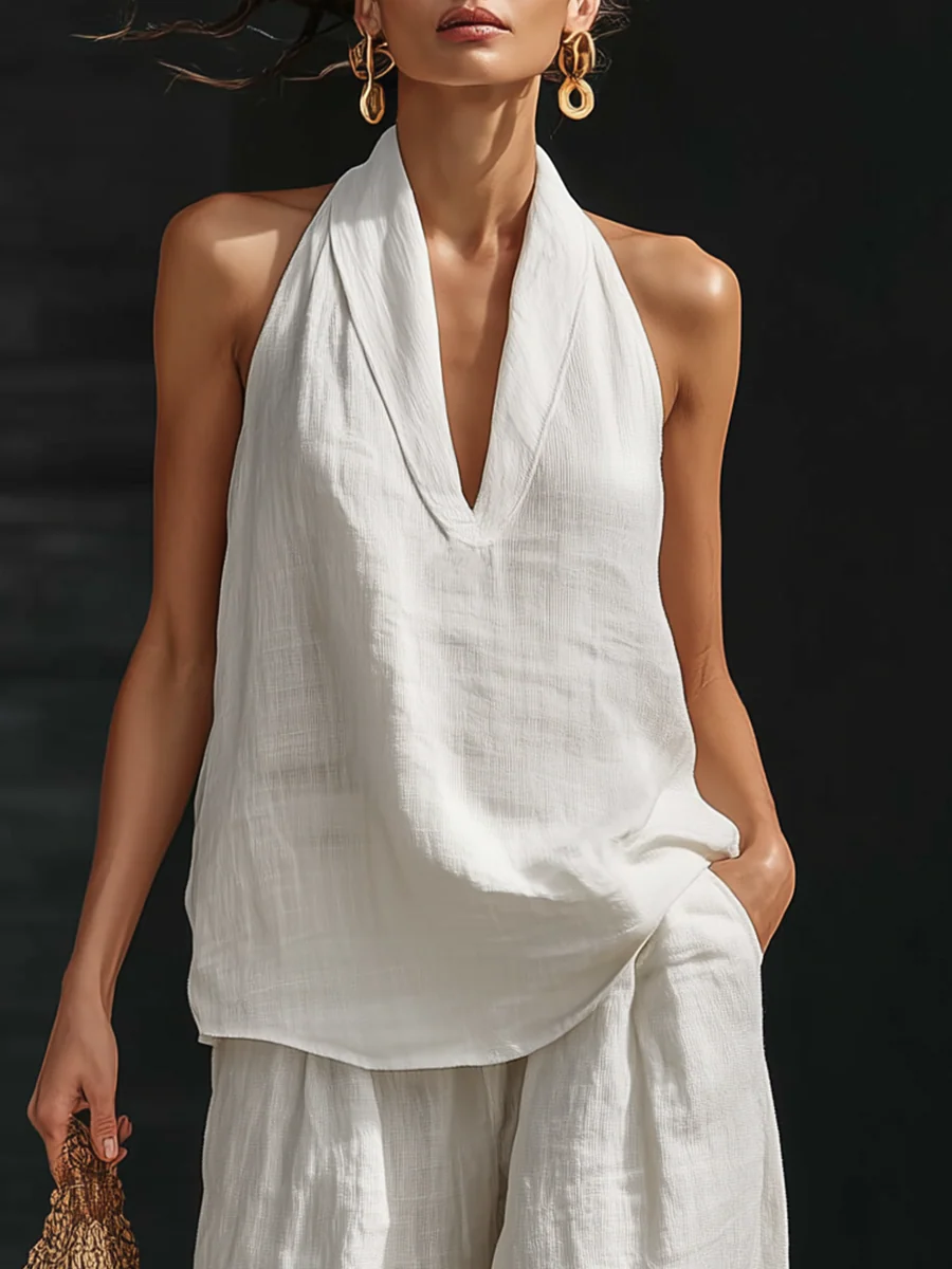 Valora | Sleeveless Wide Leg Set