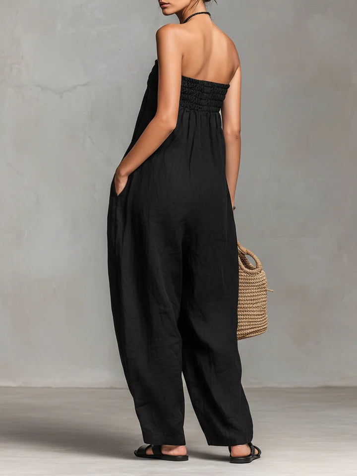 Elsa | Strapless Bow Jumpsuit