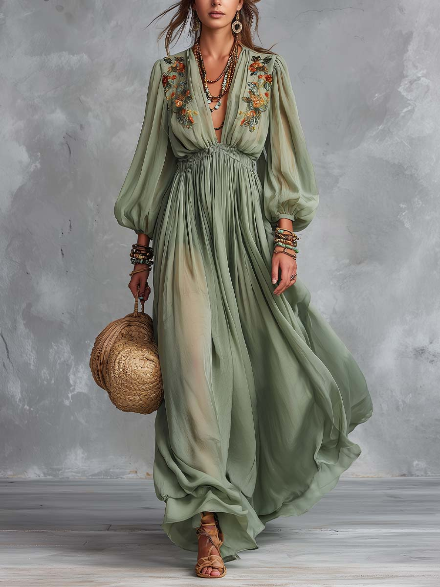 Soleia | Floral Boho Maxi Dress