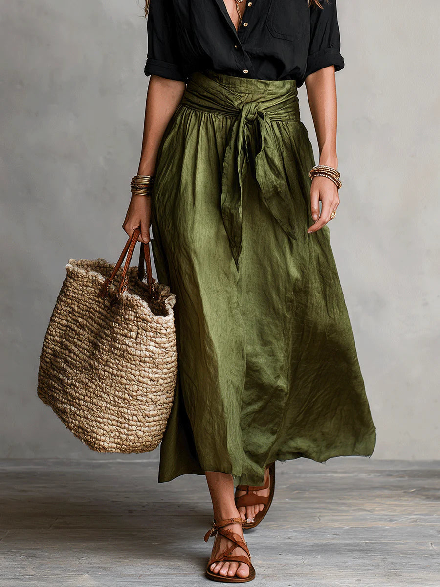 Sophia | Button Detail Top & Midi Skirt Set