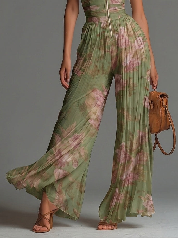 Mila | Floral Pleated Jumpsuit