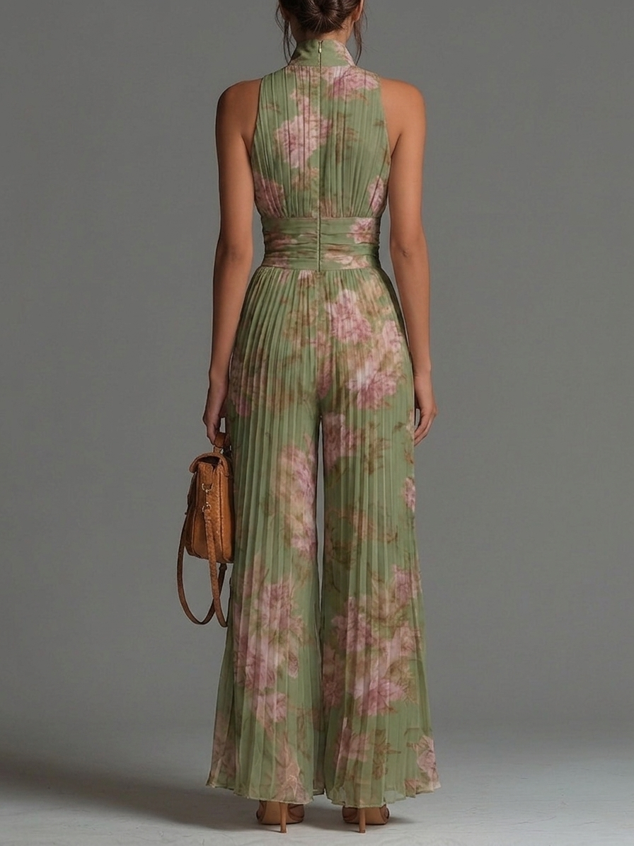 Mila | Floral Pleated Jumpsuit