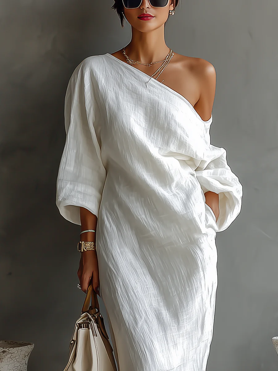 Celeste | One-Shoulder White Dress