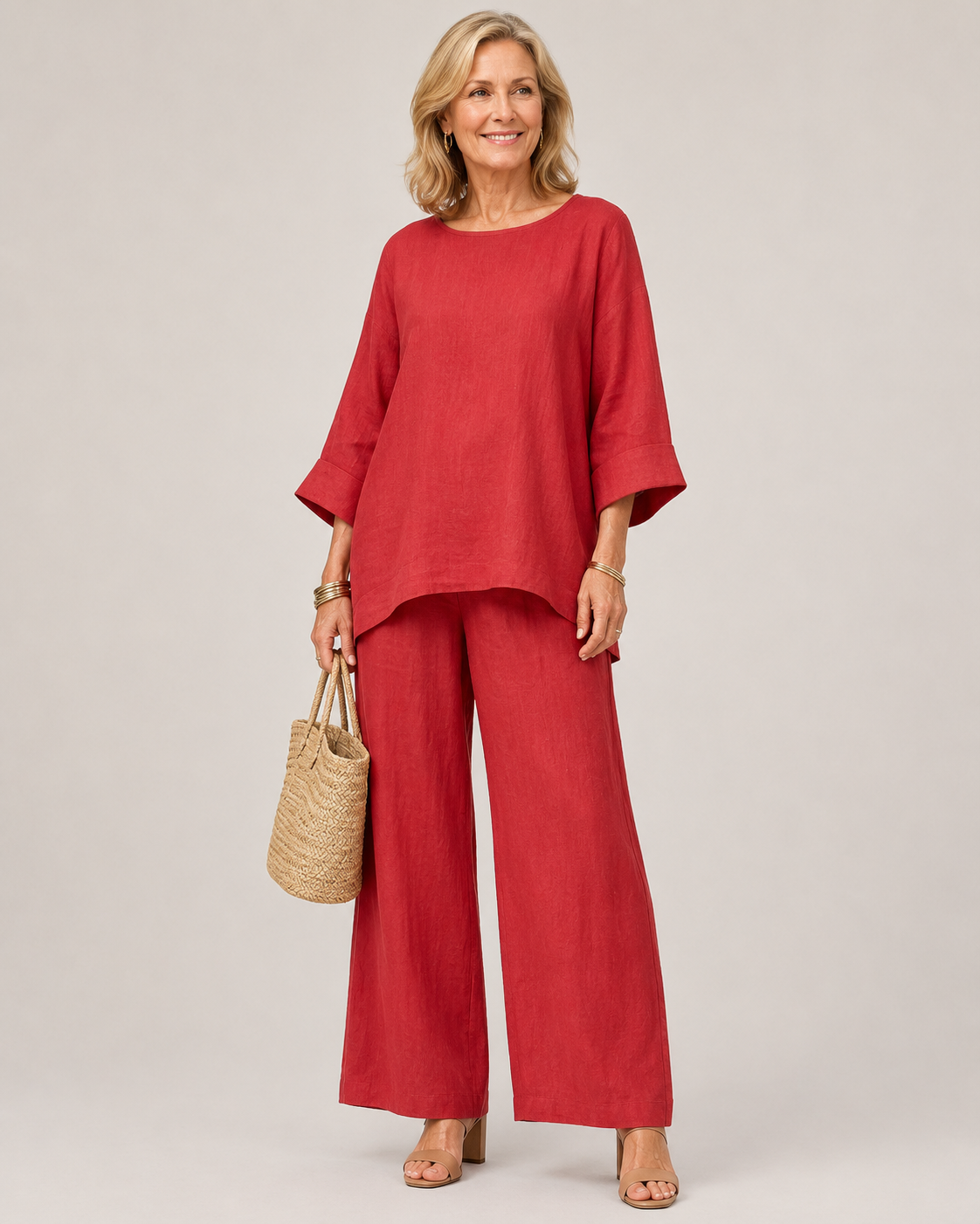 Ruth | Oversized Tunic Wide Leg Pant Set