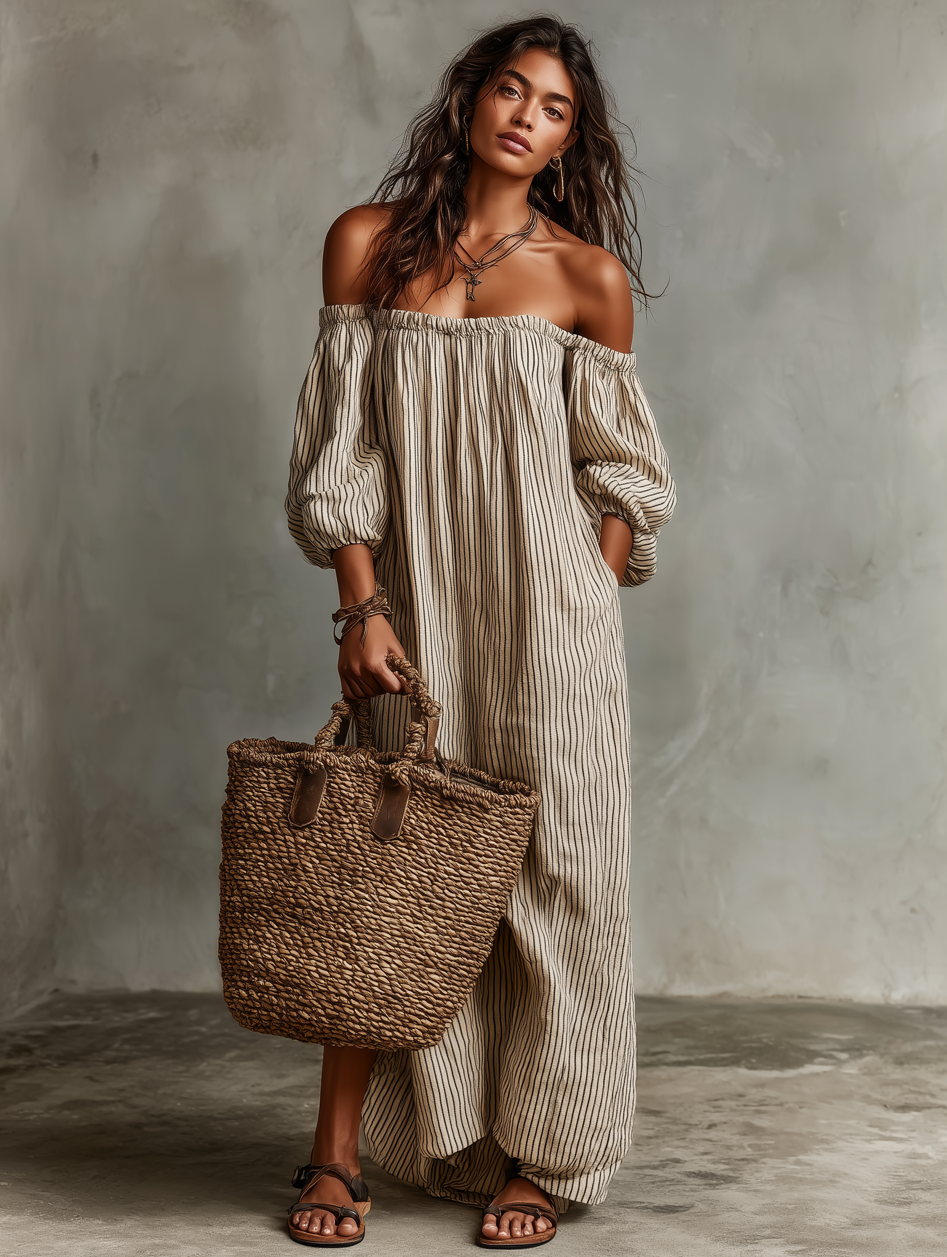 Aurea | Off-Shoulder Linen Dress