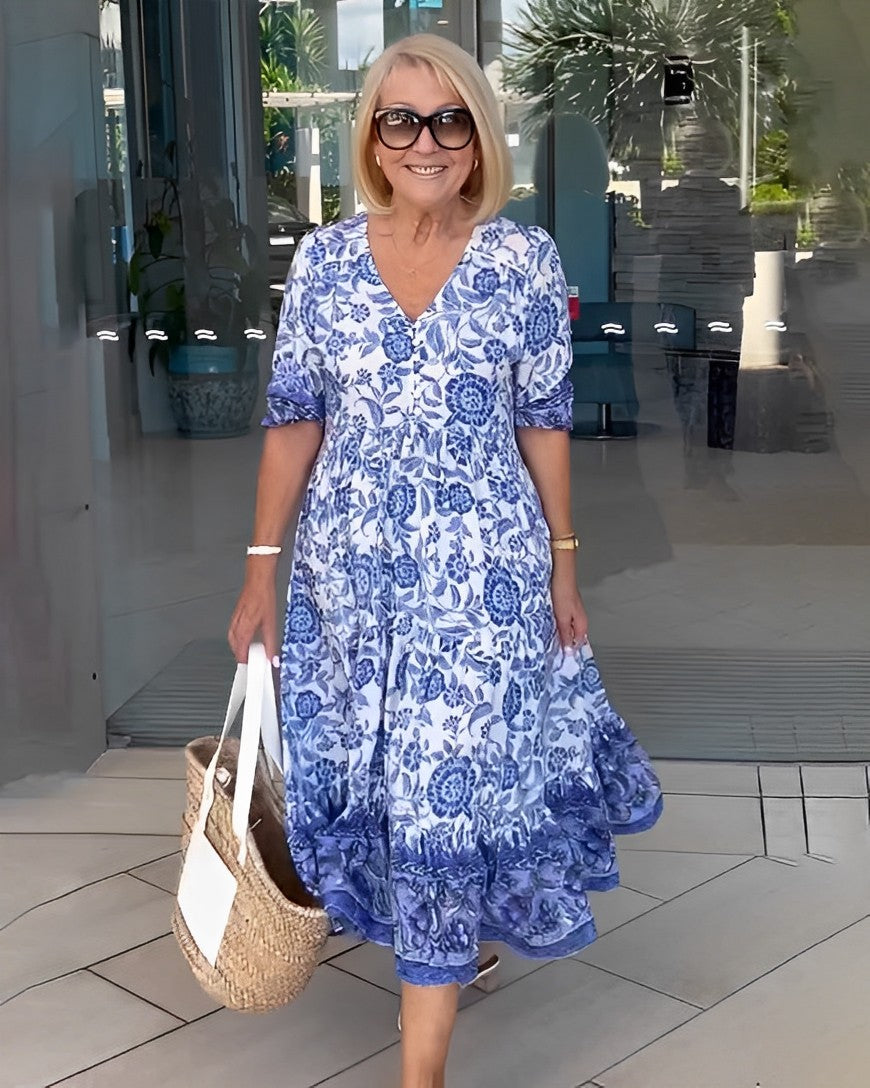 Evelyne | Floral V-Neck Dress