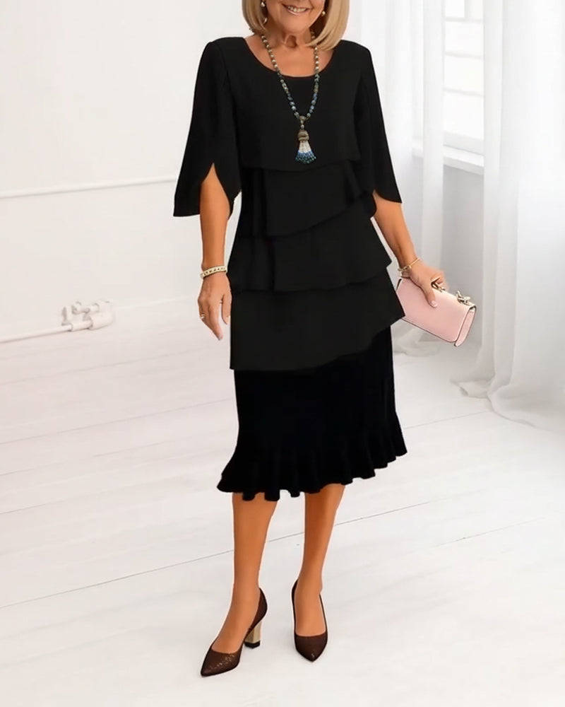 Lily | Tiered Ruffled Midi Dress