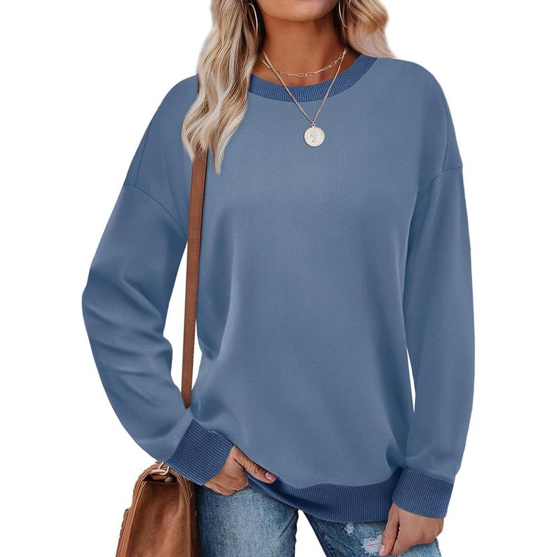 Margaret | Contrast Trim Crew Neck Long Sleeve Tunic Sweatshirt