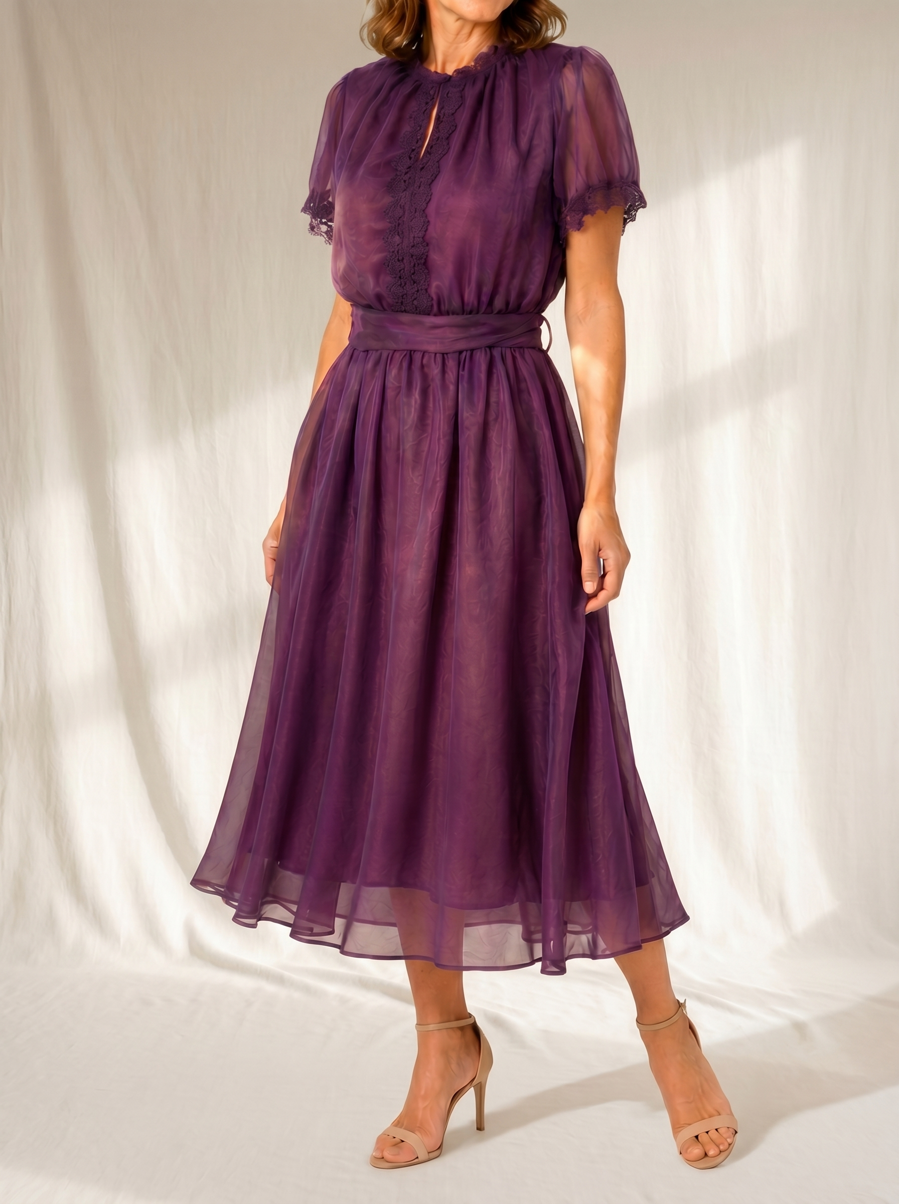 Rose | Lace Trim Maxi Dress