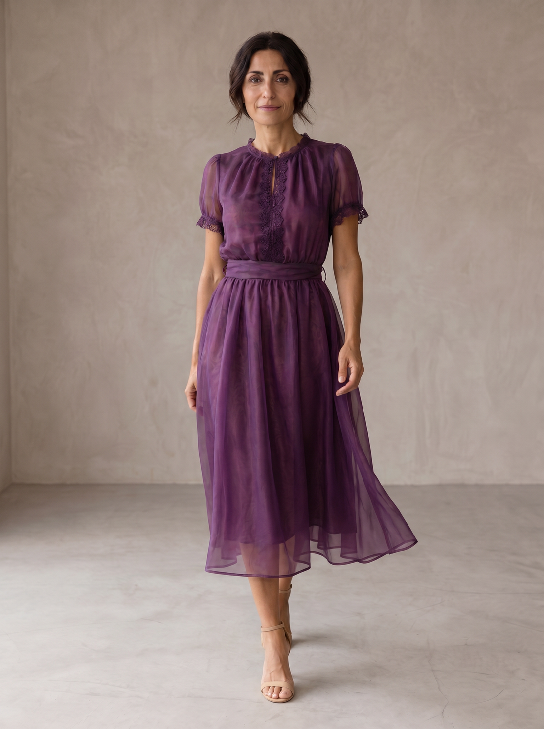 Rose | Lace Trim Maxi Dress