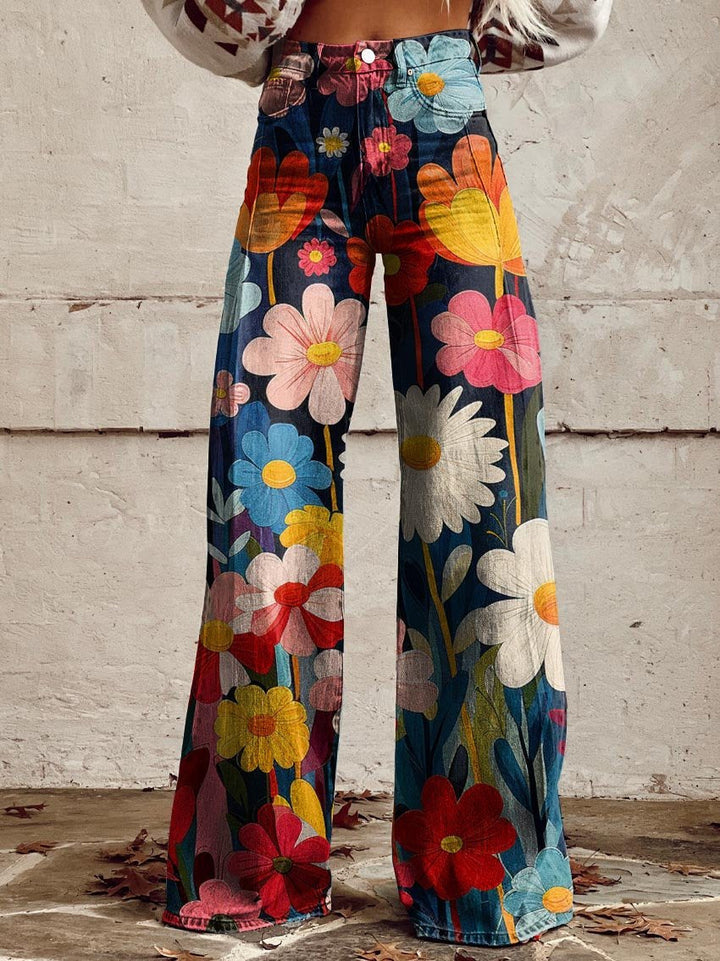 Aria | Chic Floral Wide-Leg Pants