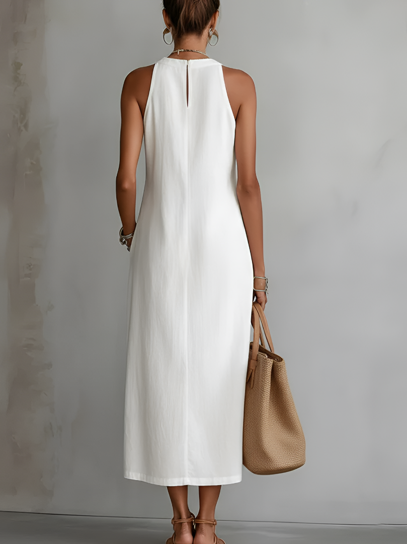 Enya | Cotton Linen Midi Dress
