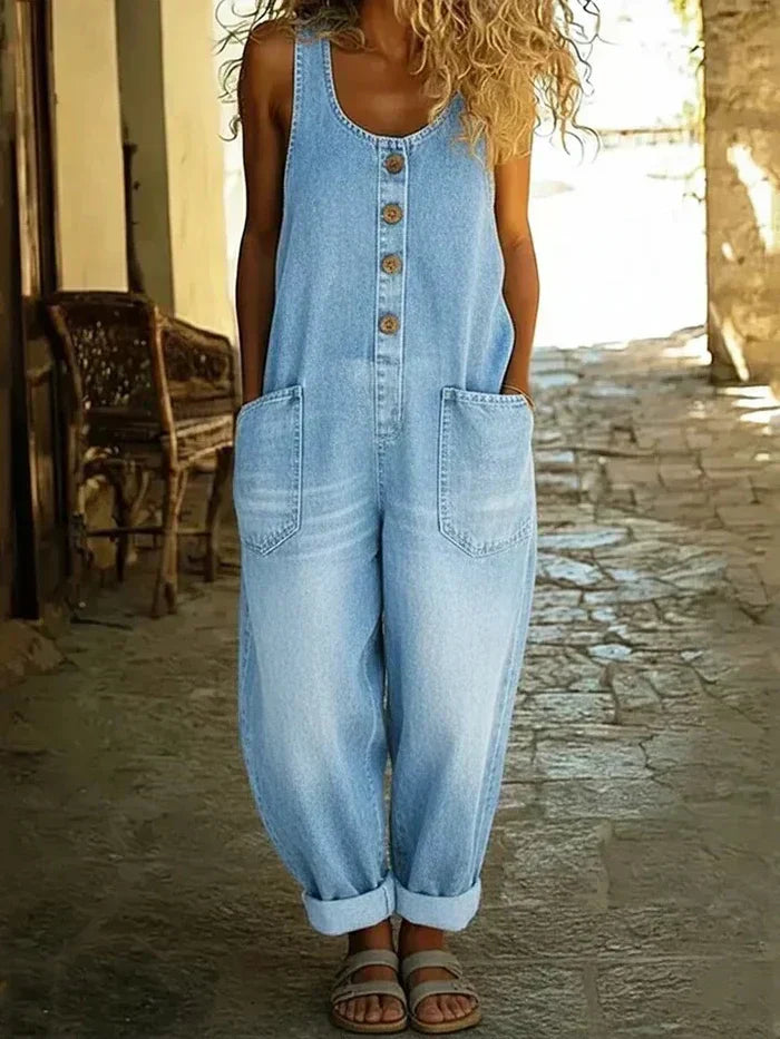 Comfortable Printed Overalls