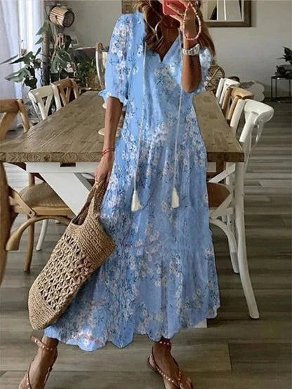 Odette | Bohemian Tassel Midi Dress