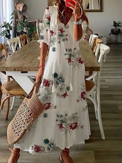 Odette | Bohemian Tassel Midi Dress